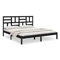 Rám postele černý masivní dřevo 200 × 200 cm, 3105974