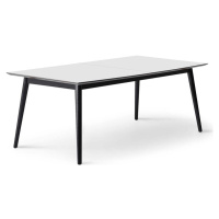 Bílo-černý rozkládací jídelní stůl s bílou deskou 100x210 cm Meza – Hammel Furniture