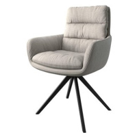 DELIFE Otočná židle Abelia-Flex s područkou plochá tkanina světle šedá křížová podnož