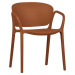 Plastová jídelní židle v cihlové barvě Bent – WOOOD