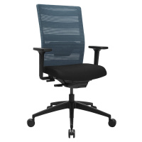 Topstar Kancelářská otočná židle AirWork, s područkami, synchronní mechanika, černá, petrolejová