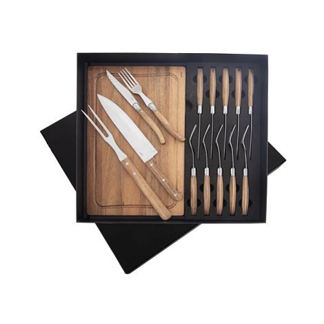 Orion Steak set nůž + vidlička + vidlice, nerez/dřevo