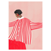 Ilustrace The Woman With the Red Stripes, Bea Muller, (30 x 40 cm)