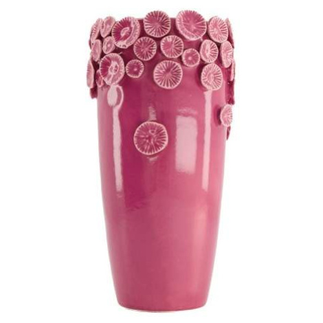 Váza válec kónická dekor plátky citrónu keramika růžová 26cm Dijk