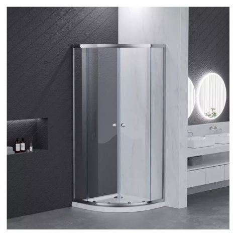 Sprchový kout čtvrtkruhový Uni 80x80x185 chrom AQUA MERCADO