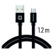 Datový kabel Swissten Textile USB / microUSB 1,2m, black