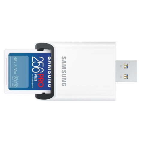Samsung SDXC 256GB PRO PLUS + USB adaptér MB-SD256SB/WW Modrá