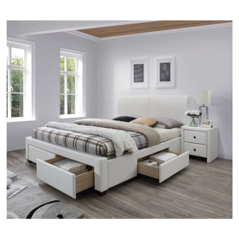 HALMAR Čalouněná postel Modena dvoulůžko - bílé