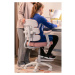 Dětská rostoucí židle GRIDDY — látka, bílá / růžová