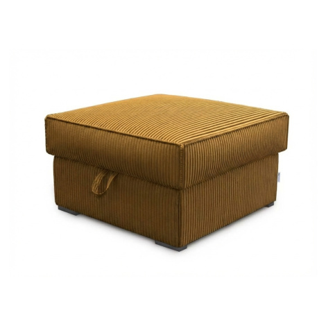 Hořčicový taburet SMART COSARO s úložným prostorem 65x65 cm