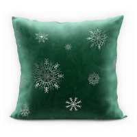 Vánoční polštář SNOWFLAKE smaragdová/stříbrná 40x40 cm Mybesthome Varianta: Povlak na polštář, 4