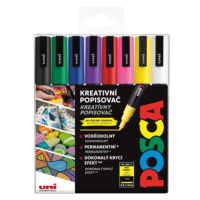 POSCA akrylový popisovač PC-3M 8 ks - mix základních barev POSCA