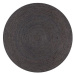 Ručně vyrobený koberec z juty kulatý 150 cm tmavě šedý