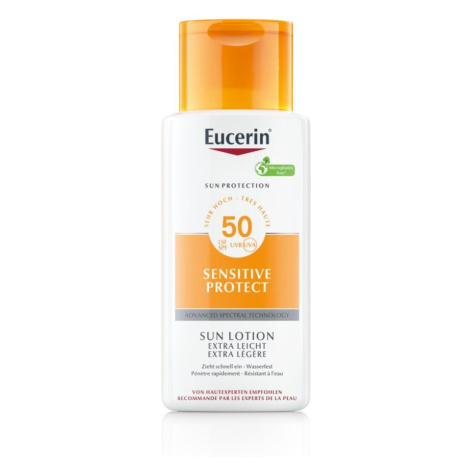 Eucerin SUN Sensitive Protect SPF50+ extra lehké mléko na opalování 150 ml