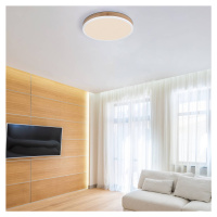 Globo LED stropní svítidlo Doro Ø 45 cm dřevo tmavé/bílé
