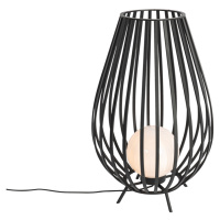 Designová stojací lampa černá s opálem 70 cm IP44 - Angela