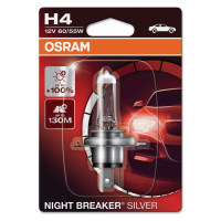 OSRAM H4 12V 60/55W P43t NIGHT BREAKER SILVER +100% 1ks 64193NBS-01B