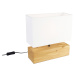 Venkovská stolní lampa dřevěná s bílým stínidlem - Valesca