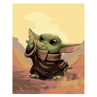 Diamondi - BABY YODA, 40x50 cm, bez rámu a bez vypnutí plátna