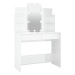 Shumee Toaletní stolek s LED lesklý bílý 96 × 40 × 142 cm