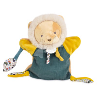 Plyšový lev na loutkové divadlo Puppet Lion Boh'aime Doudou et Compagnie zelený 25 cm od 0 měsíc