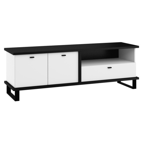 Televizní stolek ORSOLA 2D1S, černá/bílá MORAVIA FLAT