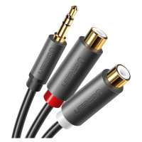 Ugreen audio adaptér jack 3,5 mm samec na 2xRCA samice 0,25 m šedý (AV109)