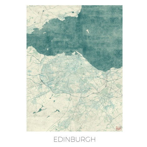 Mapa Edinburgh, Hubert Roguski, 30 × 40 cm