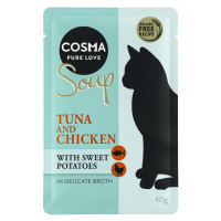 Výhodné balení Cosma Soup 48 x 40 g - Tuňák a kuře s batáty
