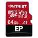 Patriot V30 A1/micro SDXC/64GB/100MBps/UHS-I U3 / Class 10/+ Adaptér