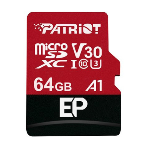 Patriot V30 A1/micro SDXC/64GB/100MBps/UHS-I U3 / Class 10/+ Adaptér