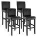 4 Barové židle dřevěné černé