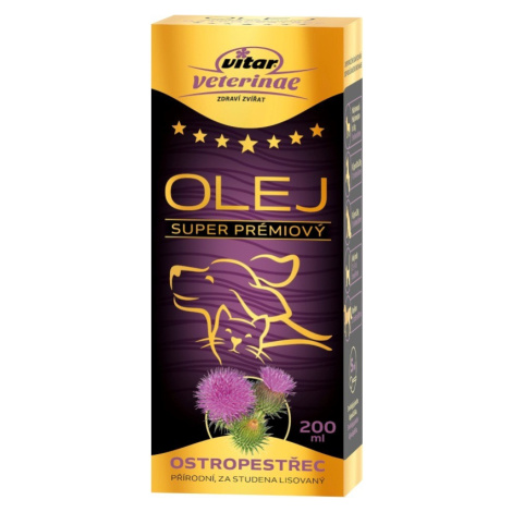 VITAR Veterinae Ostropestřec olej 200ml Vitar Veteriane