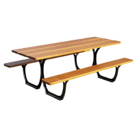 PROCITY Sestava stolu a laviček SEVILLA, délka 2000 mm, černá / světlý dub