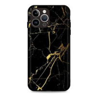 TopQ Kryt LUXURY iPhone 14 Pro pevný Marble černo-zlatý 111288