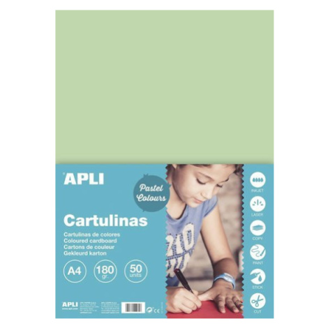 Barevný papír A4 170 g - smaragdově zelený 50 ks APLI