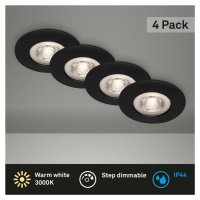 BRILONER LED vestavná svítidla, pr.9 cm, 4x LED, 4,9 W, 480 lm, matná černá BRILO 7999-045