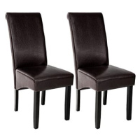 2× Jídelní židle ergonomická, masivní dřevo, cappuccino