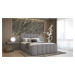 SFAB Kontinentální čalouněná postel VERONA (160x200 cm) Látka Velutto: Velutto 15 - Stříbrná
