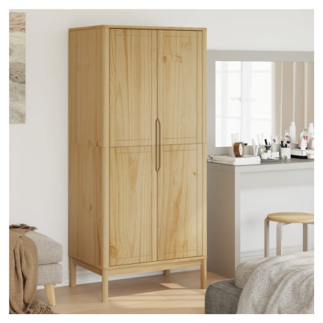 vidaXL Šatní skříň FLORO voskově hnědá 77x53x171 cm masivní borovice