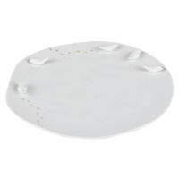 Bílý porcelánový talíř s 3D prvky PTÁCI, střední