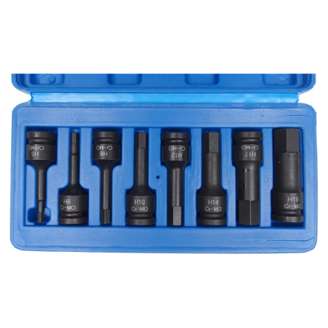 Sada zástrčných úderových hlavic Imbus, 1/2", H5 - H19, 8 kusů - QUATROS QS50008