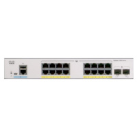 Cisco switch CBS250-16P-2G (16xGbE, 2xSFP, 16xPoE+, 120W, fanless)