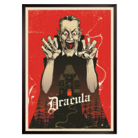 Umělecký tisk Vampire Dracula Poster and haunted house, Man_Half-tube, (30 x 40 cm)