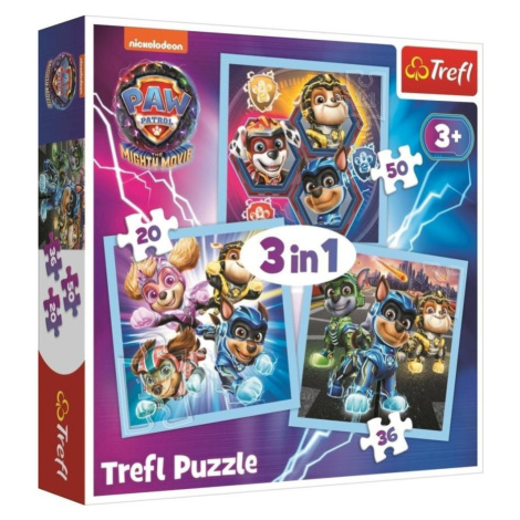 Puzzle Tlapková patrola: Mocní hrdinové 3v1 (20,36,50 dílků) Trefl