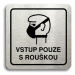 Accept Piktogram "vstup pouze s rouškou II" (80 × 80 mm) (stříbrná tabulka - černý tisk)