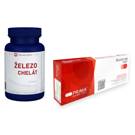 Pharma Activ Železo Chelát 60 tobolek + železo FER test 1ks
