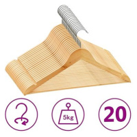 20 ks šatních ramínek protiskluzové tvrdé dřevo