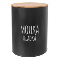 DÓZA PLECH/BAMBUS PR. 13 CM MOUKA HLADKÁ BLACK - Orion