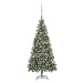 Umělý vánoční stromek s LED sadou koulí a šiškami 210 cm
